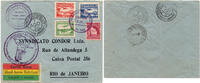 Briefmarken Bolivien 1930 FFC Erstflugbrief LAB La Paz Rio de Janeiro Brasilien / -