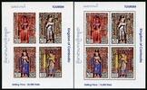 Briefmarken Kambodscha Cambodia Khmer Tempel Tourismus Skulpturen Block 318 A B MNH -