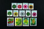 Briefmarken Singapur Singapore 1973 Blumen & Früchte Freimarken 192-204 Ungezähnt Imperf RAR -
