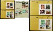 Briefmarken Bhutan 1972 Gemälde Renoir da Vinci Millet Gauguin Degas 493-500 Block 48-49 FDC -