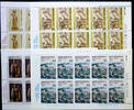 Briefmarken Korea Süd 1987 Gemälde Paintings Art Kunst 1521-24 Kleinbögen MNH -