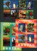 Briefmarken Bhutan 1969 Vögel Pinguin Eule Papagei Fasan Ente 297-304 Block 29-30 MNH / 181 -