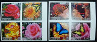 Briefmarken Tadschikistan Schmetterlinge Blumen Insekten Flowers Imperf Ungezähnt MNH -