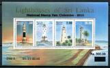 Briefmarken Sri Lanka Block 61 I Leuchttürme mit Aufdruck Colombo Postfrisch MNH -