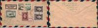 Briefmarken Niederländisch-Indien Brief Luftpost MiF Vulkan Volcano Skive Dänemark/ 809 -