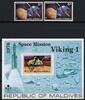 Briefmarken Space Raumfahrt Malediven Maldive Viking Mars 678 A/B Block 41 MNH / 955 -