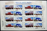 Briefmarken Korea Süd Brücken Bridges II Architektur 2480-83 Kleinbogen MNH -