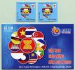 Briefmarken Vietnam ASEAN Vorsitz Flaggen Wirtschaft Politik A & B & Markenheft MNH -