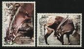 Briefmarken Laos Lao Saola- Antilope Aufdruck Postemblem Freimarken 2326-2327 MNH -