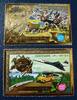 Briefmarken Laos 1975 UPU Postauto Concorde Mondauto Raumfahrt Treck Gold 411-412 A Perf MNH -