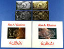 Briefmarken Raumfahrt Space Ras al-Khaima Apollo A-B566 A/B + Block A-B103 Gold / 756 -