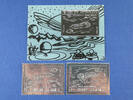 Briefmarken Raumfahrt Space 1972 Sharjah 1063 A/B + Block 137 Inverted Stamp Silber MNH/ 776 -