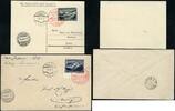 Briefmarken 2 Sfr 1064 Zeppelin Liechtenstein 1931 Fahrt Vaduz-Lausanne 1 +  Si 110 A + B /