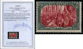 Briefmarken Dt. Reich Reichspost   66 I Postfrisch Luxus Fotoattest BPP / 9 5 Mark 1900 