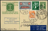 Briefmarken Schweiz Erstflug Locarno Rom Ganzsache Landesausstellung ZuF Basel / 582 -