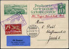 Briefmarken Schweiz Erstflug La Chaux-de-Fonds Bale Ganzsache Basel Zürich / 549 -