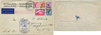 Briefmarken 1 RM Katapult 1934 Dt. Reich Brief Chicagofahrt MiF NY Catapult H 149 b / -