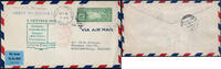 Briefmarken Katapult 1933 USA Brief New York Landpost Deutschland Catapult H 148 a /  1114 