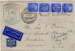 Briefmarken Katapult 1934 Dt. Reich Brief Seepost MeF Madison USA Catapult H 173 b / -