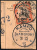 Briefmarken Kamerun Michel 12 ° Kampo 31.12.13 Postanweisungsausschnitt / 66 -