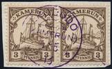 Briefmarken Kamerun Michel 7 Paar ° Ekododo Violett 5/5/13 Luxus Briefstück / 120 -