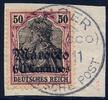 Briefmarken 1911 DP Marokko Michel 41 ° Tanger c cc Type 5 Kabinett Briefstück / 99