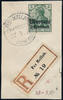 Briefmarken 1907 DP Marokko Michel 35 ° Fes-Mellah Type 1 Luxus Reko-Briefstück / 72