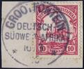 Briefmarken 1915 DSWA Michel 26 ° Grootfontein 16/3/15 Kriegsdatum Briefstück / 165
