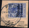 Briefmarken 1912 DP Marokko Michel 49 ° Fes 12/7/12 Type 2 Luxus Briefstück/PA / 95