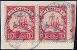 Briefmarken 1912 Togo Michel 9 Paar ° Nuatjä Briefstück Kaiseryacht Einwandfrei / 37