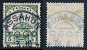 Briefmarken 5 Pf 1907 Togo Michel 8 Kaiseryacht  ° Assahun 3/10/? Schwarzblau / 45