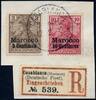 Briefmarken 1902 DP Marokko Michel 7+9 ° Casablanca 17/2/02 Type 1 Luxus Reko-Briefstück/ 75