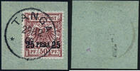 Briefmarken 29 v. Chr. DOA 1893 Michel 5 I Briefstück Luxus ° Tanga 29/12/00 Geprüft BPP / 243