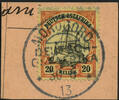 Briefmarken 1913 DOA Michel 34 Morogoro 30/6/13 Luxus Briefstück/PA / 350