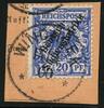 Briefmarken 1900 DSWA Michel 8 ° Windhoek 14/4/00 Type 1 Luxus Briefstück Geprüft Bothe/ 138
