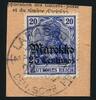 Briefmarken 1913 DP Marokko Michel 49 ° Larasch 22/2/13 Type 2 Luxus Briefstück/PA / 88