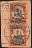 Briefmarken 1911 DSWA Michel 16 Paar ° Keetmanshoop a 16/2/11 Briefstück/Postanweisung / 175