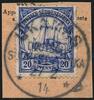Briefmarken 1914 DSWA Michel 27 ° Ukamas 27/2/14 Luxus Briefstück/Postanweisung / 183