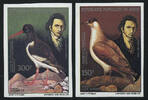 Briefmarken Benin 1985 Audubon Vögel Gemälde Zeichnungen Birds 417-418 U Imperf MNH / 237 -
