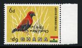 Briefmarken Ghana 1965 Vögel Birds 6 P Dezimalsystem Aufdruck Kopfstehend 228 MNH / 812 -