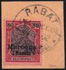 Briefmarken 12 v. Chr. DP Marokko 1902 Michel 15 ° Rabat 6/12/02 Type 1 Luxus Briefstück/PA / 79