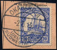 Briefmarken 1913 DSWA Michel 14 ° Okahandja 2/10/13 Type 7 Luxus Briefstück/PA / 144