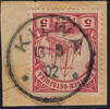 Briefmarken DOA Michel 13 ° Kilwa 13/3/02 Type 1 Luxus Briefstück / 337 -