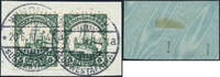 Briefmarken 1910 DSWA Michel 25 Paar ° Windhuk a 20/6/10 Briefstück Geprüft Bothe BPP / 106
