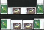 Briefmarken Kamerun 1991 Vögel Stelzenkrähe Würger 1177-1180 A und U Imperf MNH / 792 -