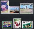 Briefmarken Space Raumfahrt 1983 Benin Denkmal Hunde Schäferhund Hotel Baum 307-312 MNH/1084 -