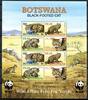 Briefmarken Botswana WWF Wildkatzen Black-Footed Cat Kleinbogen MNH -
