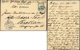 Briefmarken DP China Petschili-Postkarte Yacht Kiautschou 20.5.01 Peking Breslau / 48 -