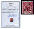 Briefmarken Kiautschou Michel 1 II F II Type 3 Ungebraucht * Fotoattest BPP / 88 -