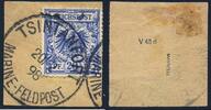 Briefmarken Kiautschou Michel V 48 d Tsintanfort MFP 20/2/98 Kabinett Briefstück / 91 -